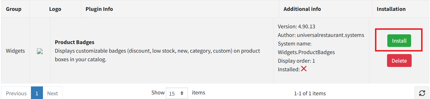Install the Product Badges plugin