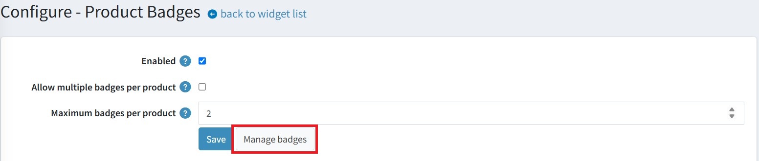 The badge list