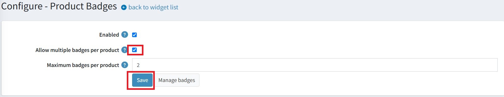 Allow multiple badges per product